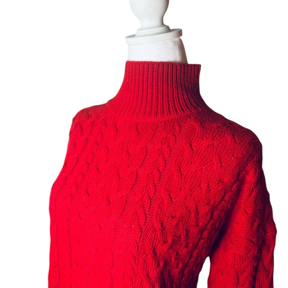 Knit Red Turtleneck Sweater - Picture 4 of 8